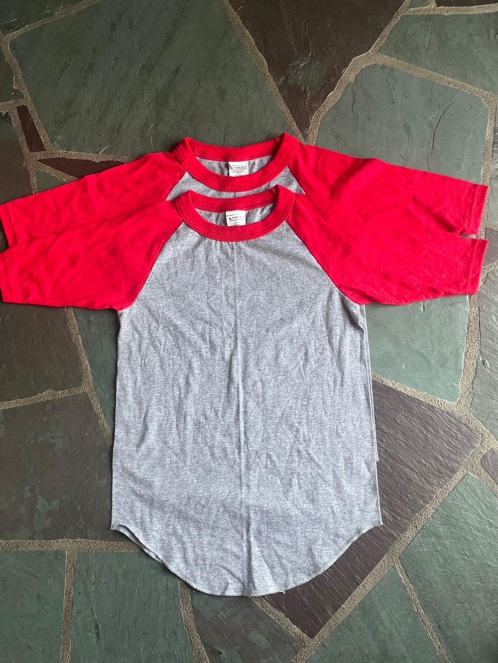 Augusta Sportswear Red-Sleeve Tee with Gray Body